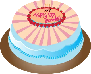 Cake Happy birthday Text Stickdatei