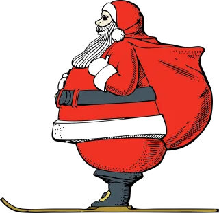 Santa Claus Skiing Stickdatei
