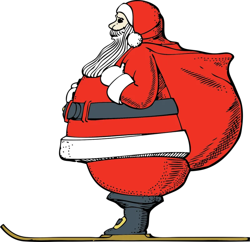 Santa Claus Skiing Stickdatei – Sport
