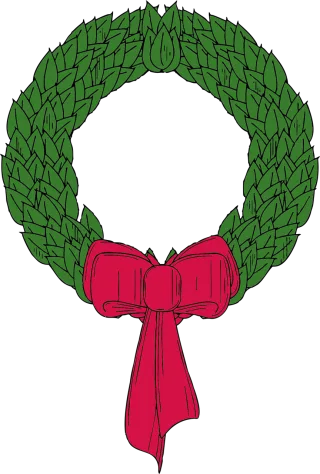 Wreath Bow Greenery Stickdatei
