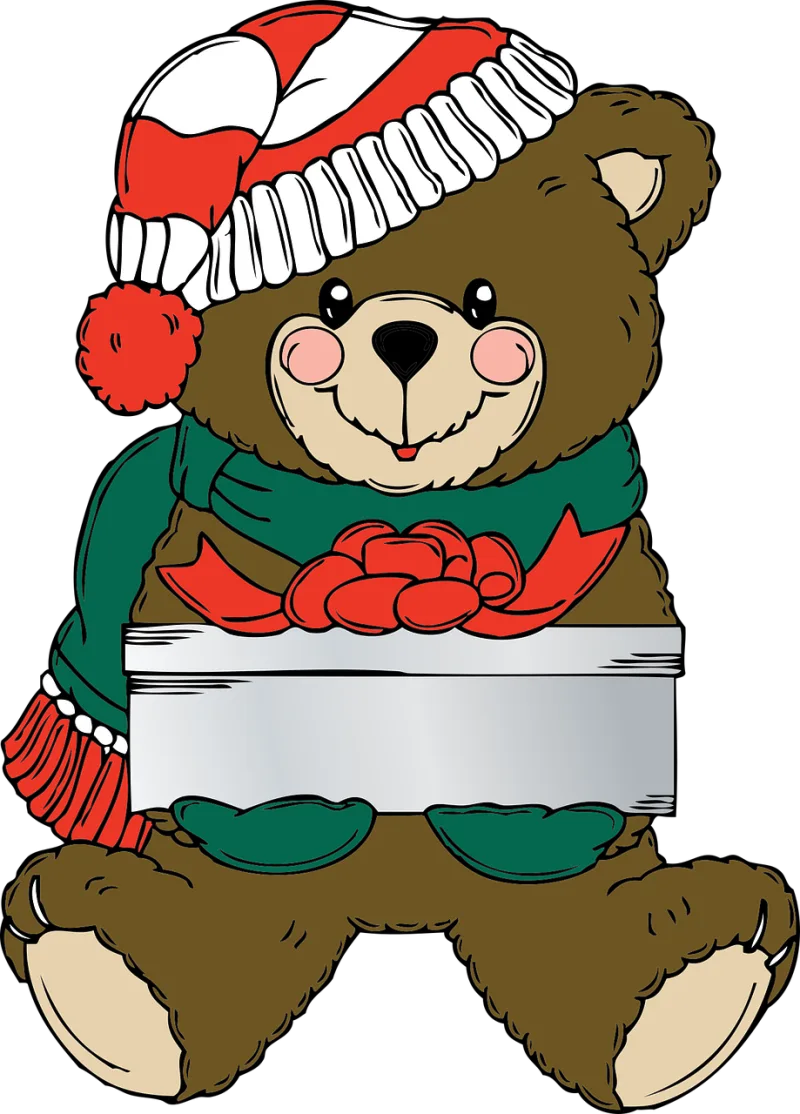 Teddy bear Festive Christmas Stickdatei – Kinder