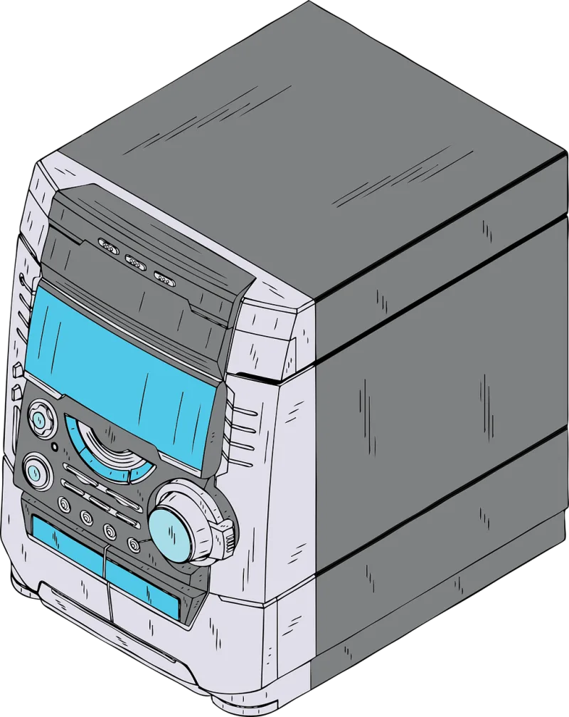 Stereo Music System Stickdatei – Musik
