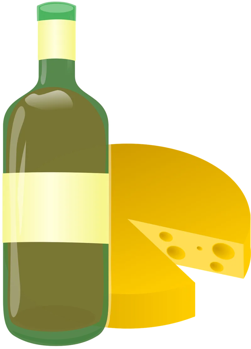 Wine Cheese Bottle Stickdatei – Essen & Trinken
