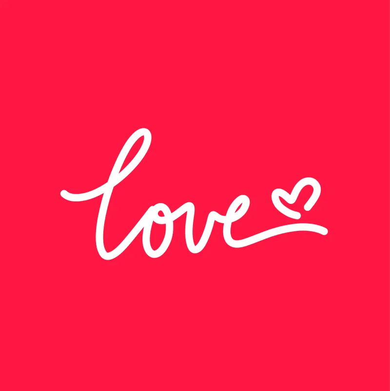 Love Typography Heart Stickdatei – Herzen & Liebe