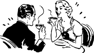 Couple Drinking Coffee Stickdatei
