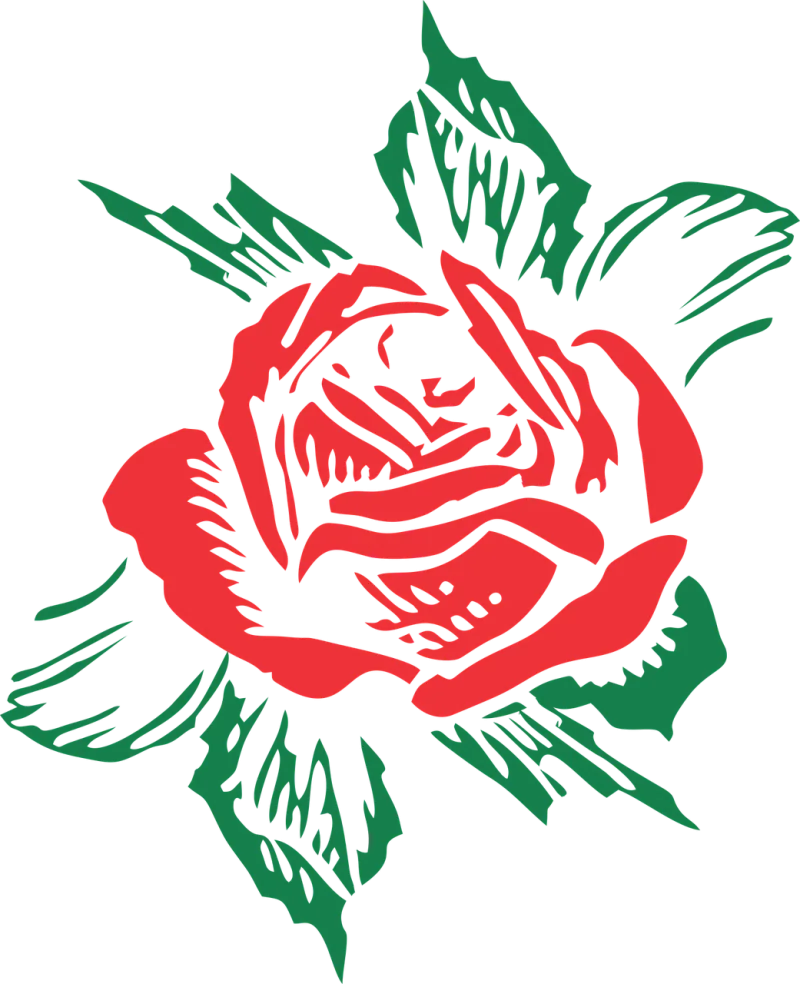 Rose Flower Floral Stickdatei – Herzen & Liebe