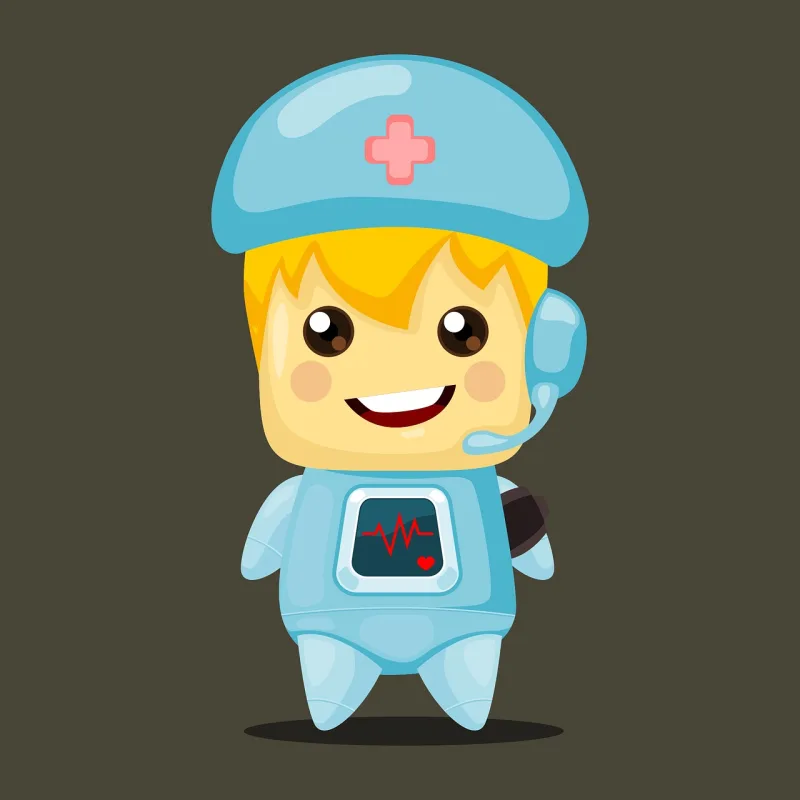 Robot Health Mascot Stickdatei – Kinder