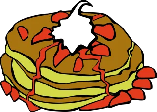 Pancakes Strawberries Cream Stickdatei