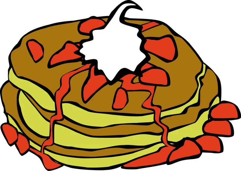 Pancakes Strawberries Cream Stickdatei – Essen & Trinken