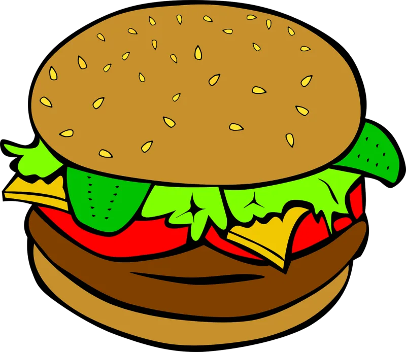 Hamburger Cheeseburger Fast food Stickdatei – Essen & Trinken