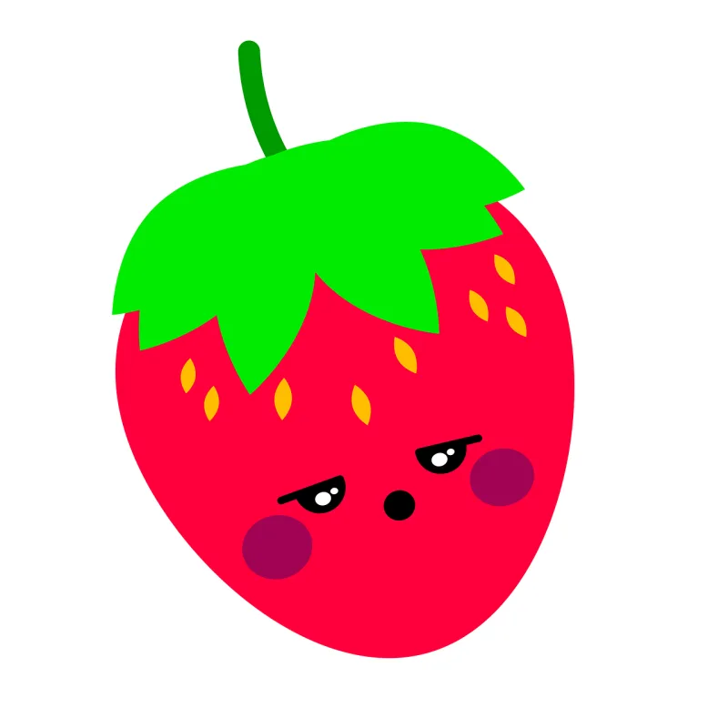 Strawberry Illustration Fruit Stickdatei – Essen & Trinken