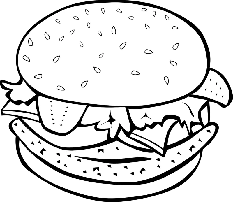 Burger Sandwich Hamburger Stickdatei – Essen & Trinken