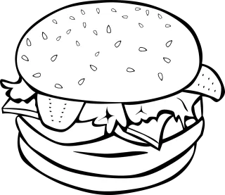 Hamburger Burger Sandwich Stickdatei