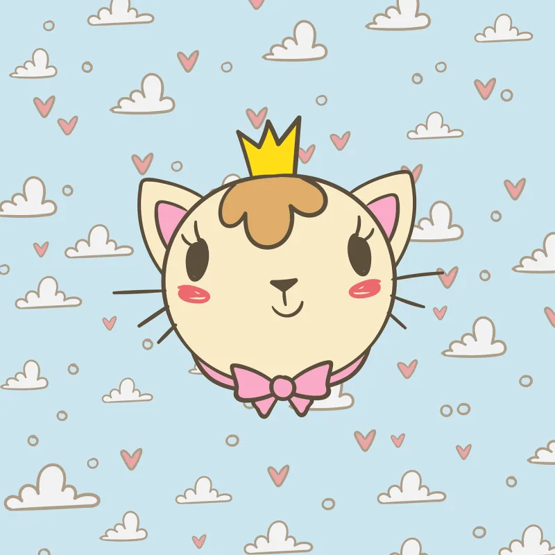 Cat Cloud Nature Stickdatei – Herzen & Liebe