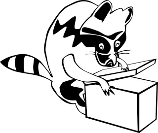 Raccoon Box Animal Stickdatei