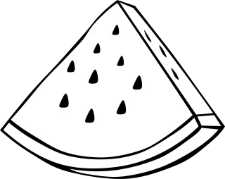 Watermelon Black and white Fruit Stickdatei