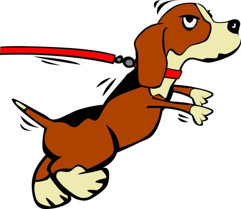 Puppy Dog Leashed Stickdatei – Tiere