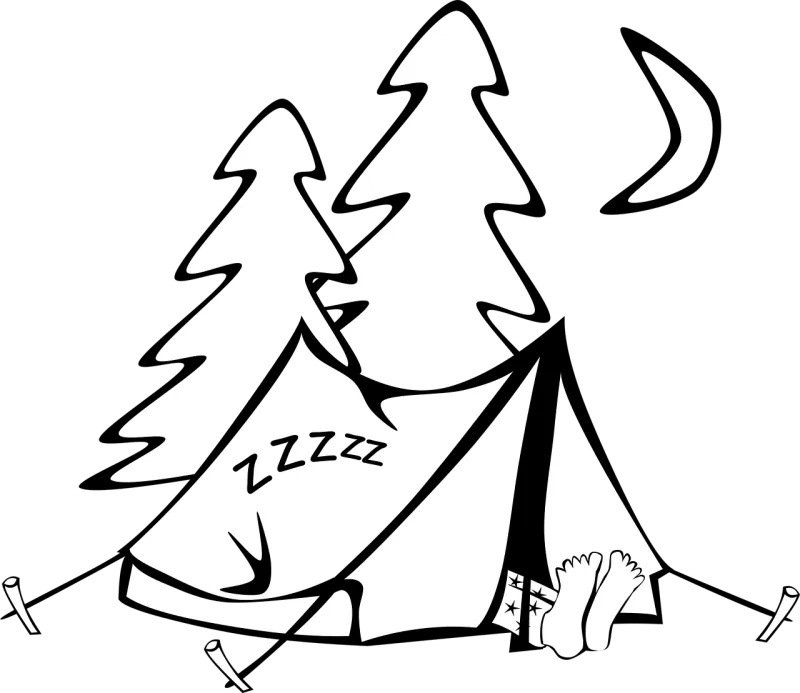 Camping Person Sleeping Stickdatei – Natur