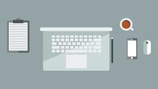 Laptop Workspace Flat design Stickdatei