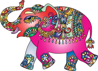 Elephant Pachyderm Animal Stickdatei
