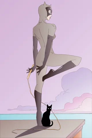 Catwoman Cartoon Personage Stickdatei