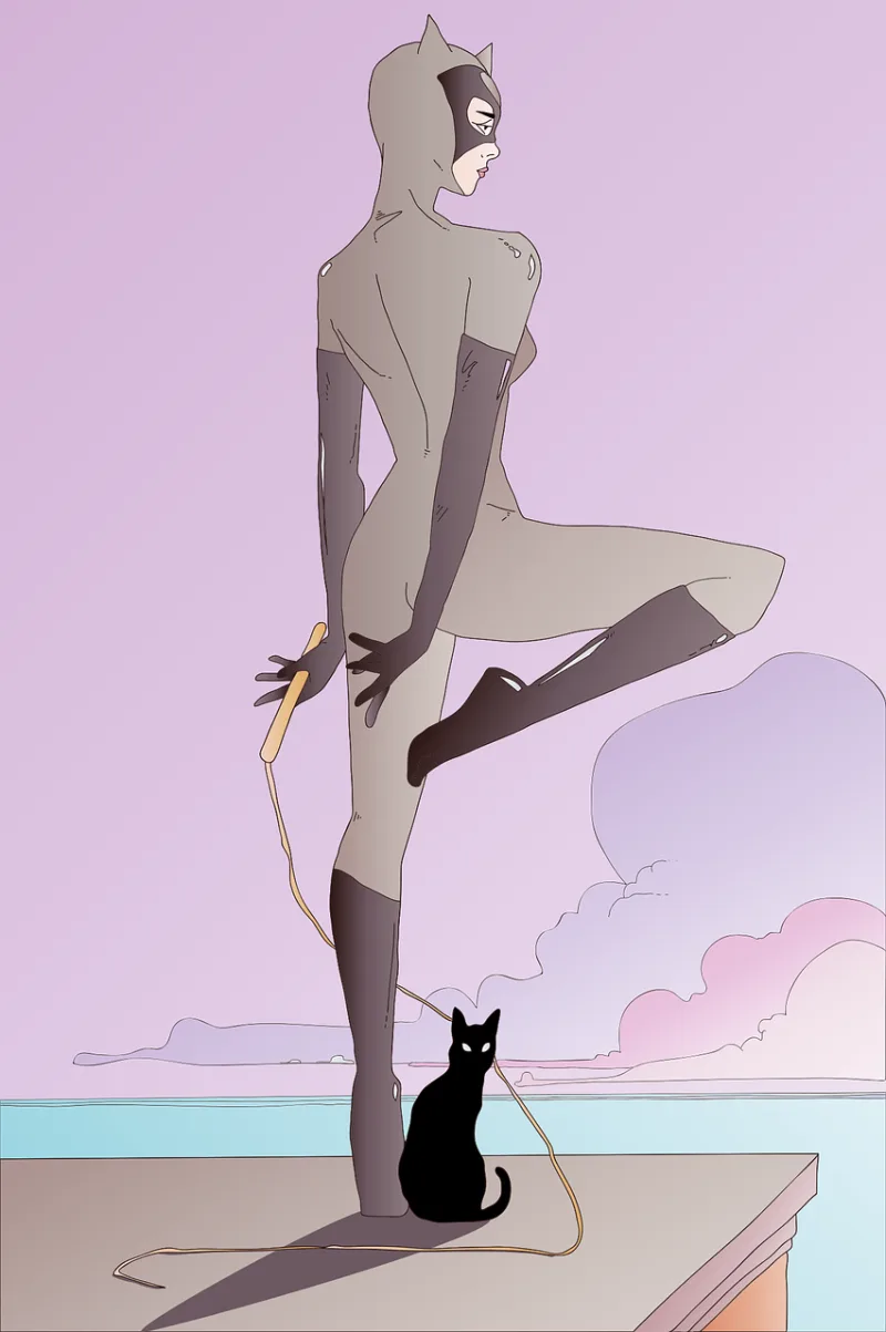 Catwoman Cartoon Personage Stickdatei – Natur