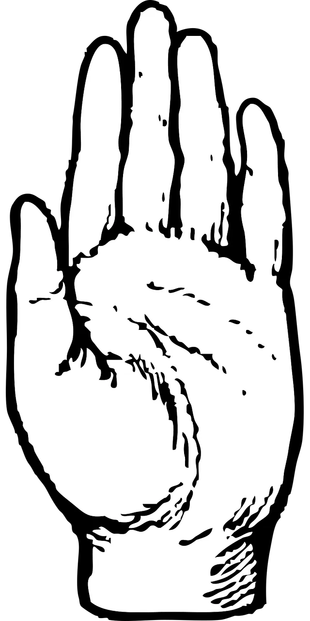 Hand Left Palm Stickdatei – Natur