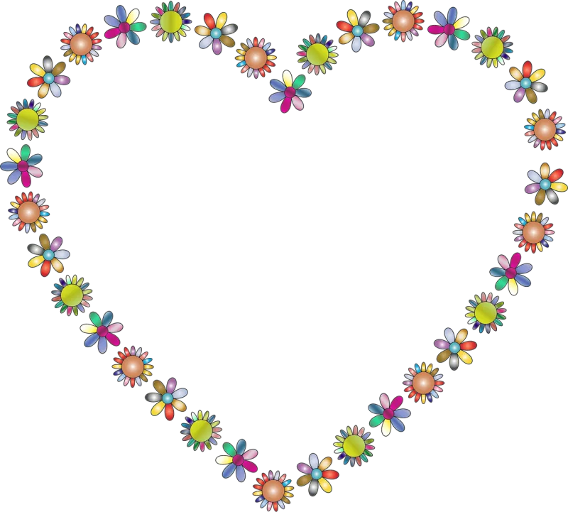 Flowers Floral Flower background Stickdatei – Herzen & Liebe