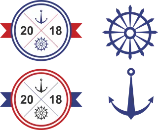 Ship Label Sea Stickdatei – Fahrzeuge