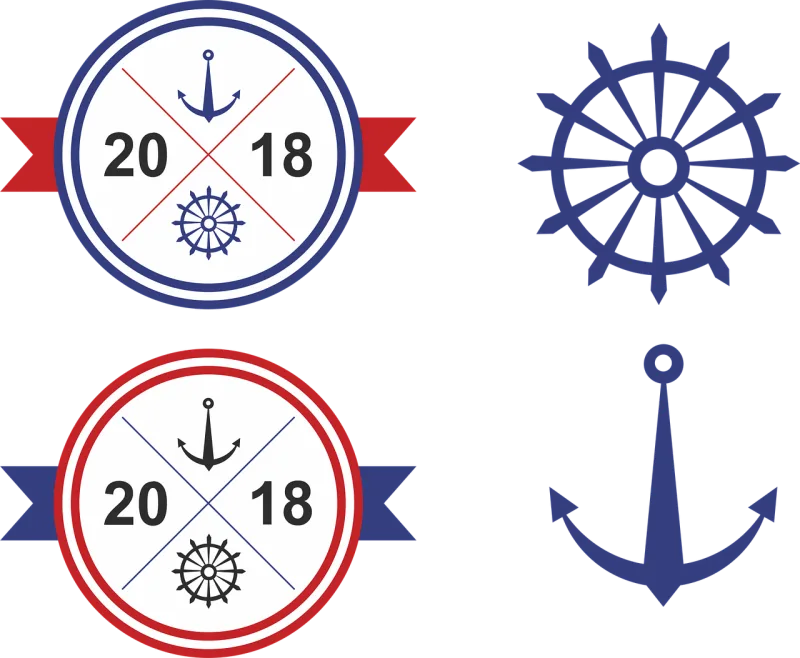 Ship Label Sea Stickdatei – Fahrzeuge
