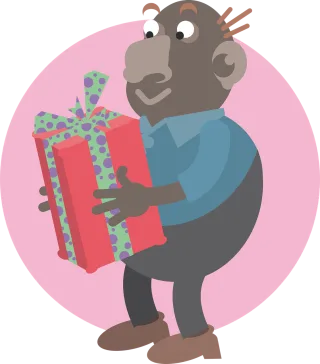 Man Parcel Gift Stickdatei