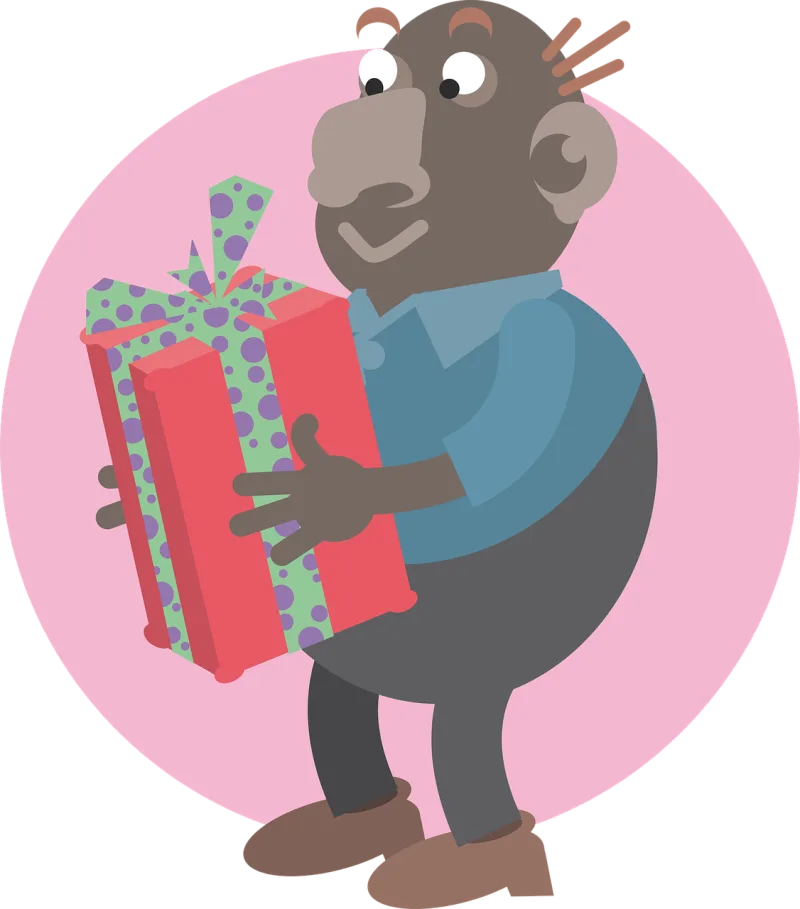 Man Parcel Gift Stickdatei – Weihnachten