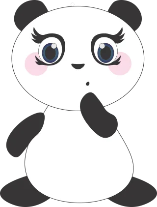Panda Cute Anime Stickdatei – Tiere