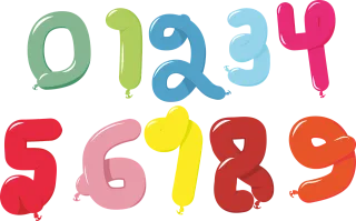 Balloon Numbers 1 Stickdatei