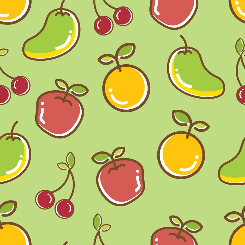 Seamless Pattern Healthy Stickdatei – Essen & Trinken