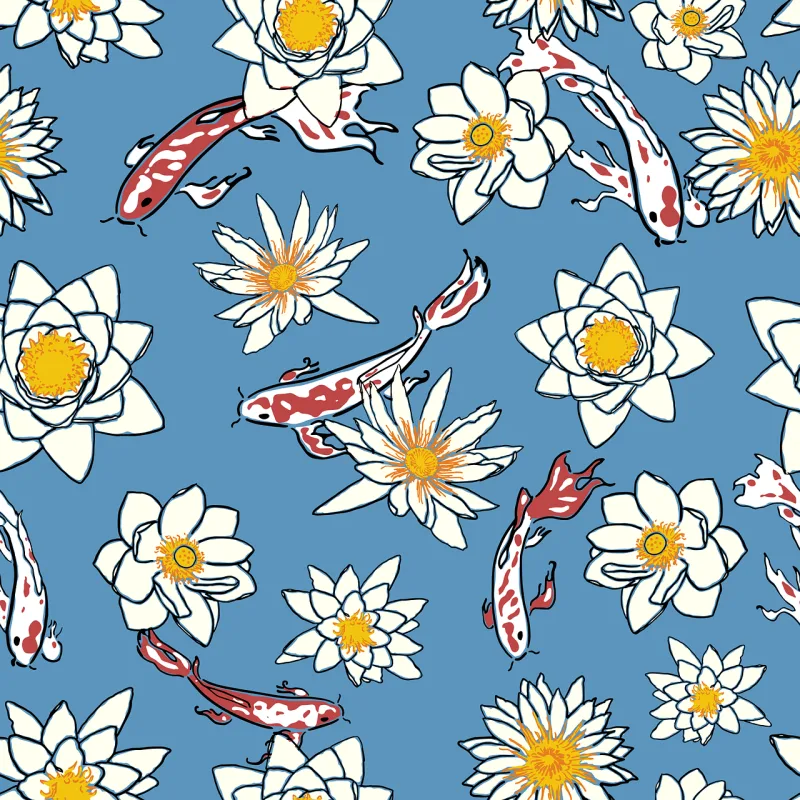 Koi Pattern Japanese Stickdatei – Blumen