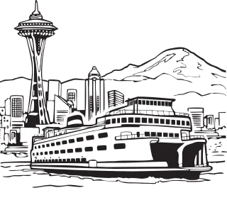 Seattle Space needle Seattle skyline Stickdatei