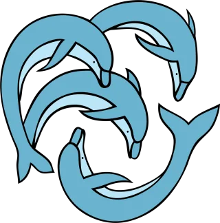 Dolphins Mammal Herd Stickdatei