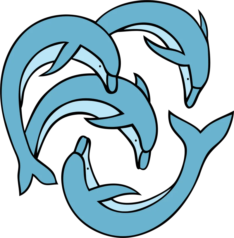 Dolphins Mammal Herd Stickdatei – Tiere