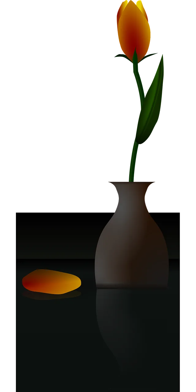 Flower vase Tulip Yellow Stickdatei – Blumen