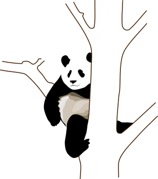 Panda Tree Nature Stickdatei