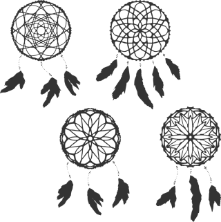 Dreamcatcher Element Feather Stickdatei