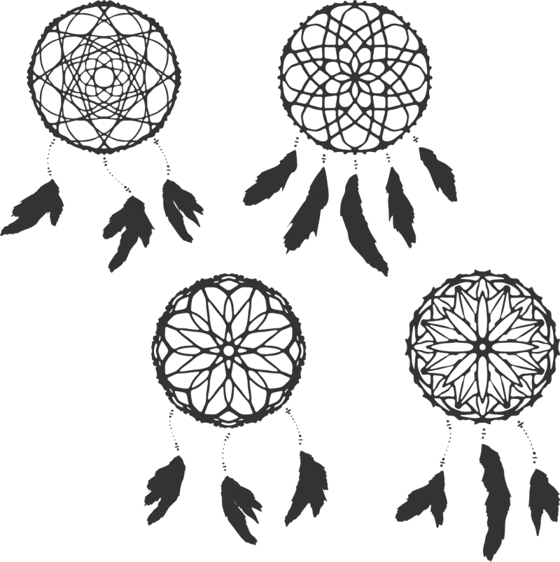 Dreamcatcher Element Feather Stickdatei – Natur