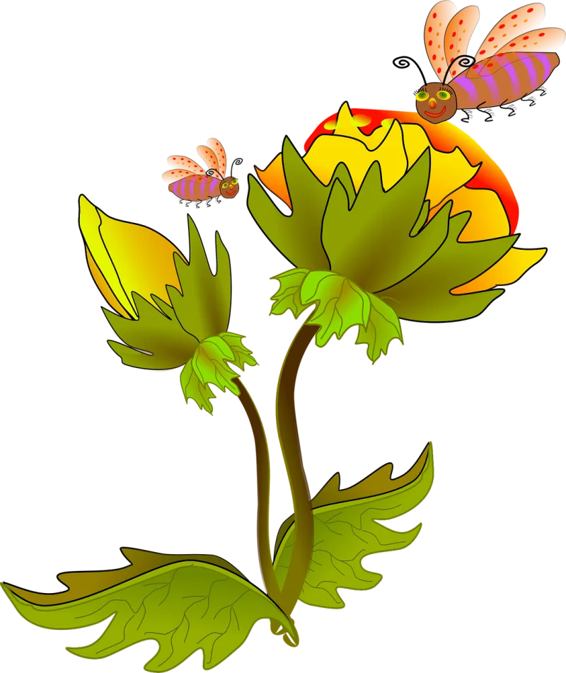 Flowers Bees Pollen Stickdatei – Tiere