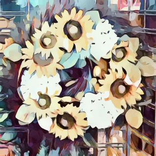 Daisy Floral Wreath Stickdatei