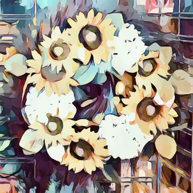 Daisy Floral Wreath Stickdatei – Blumen