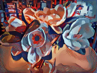 Floral Vase Bouquet Stickdatei