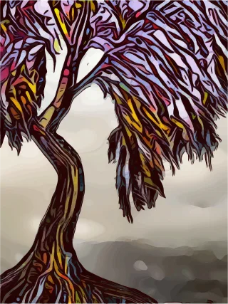 Tree Drawing Abstract Stickdatei