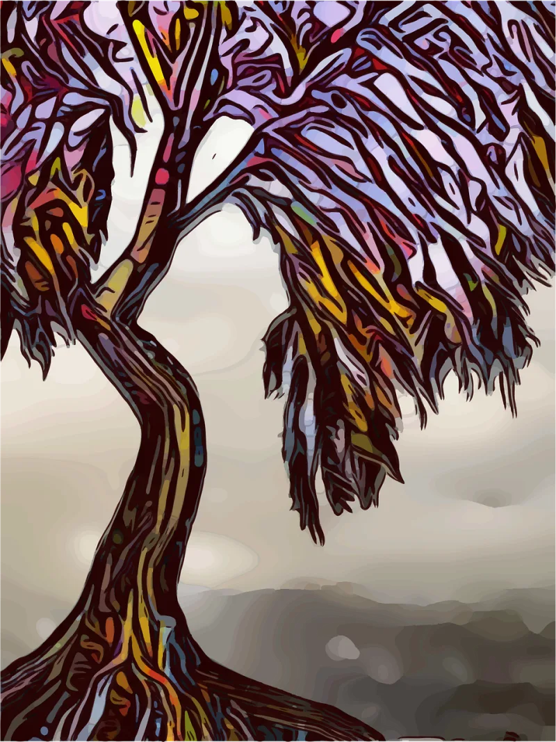 Tree Drawing Abstract Stickdatei – Natur