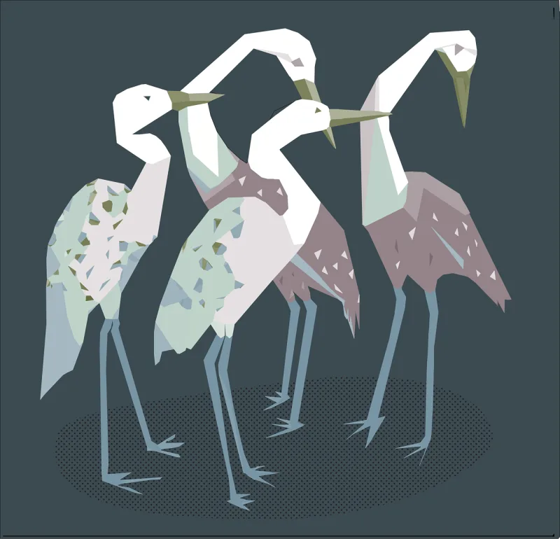 Birds Herons Nature Stickdatei – Tiere